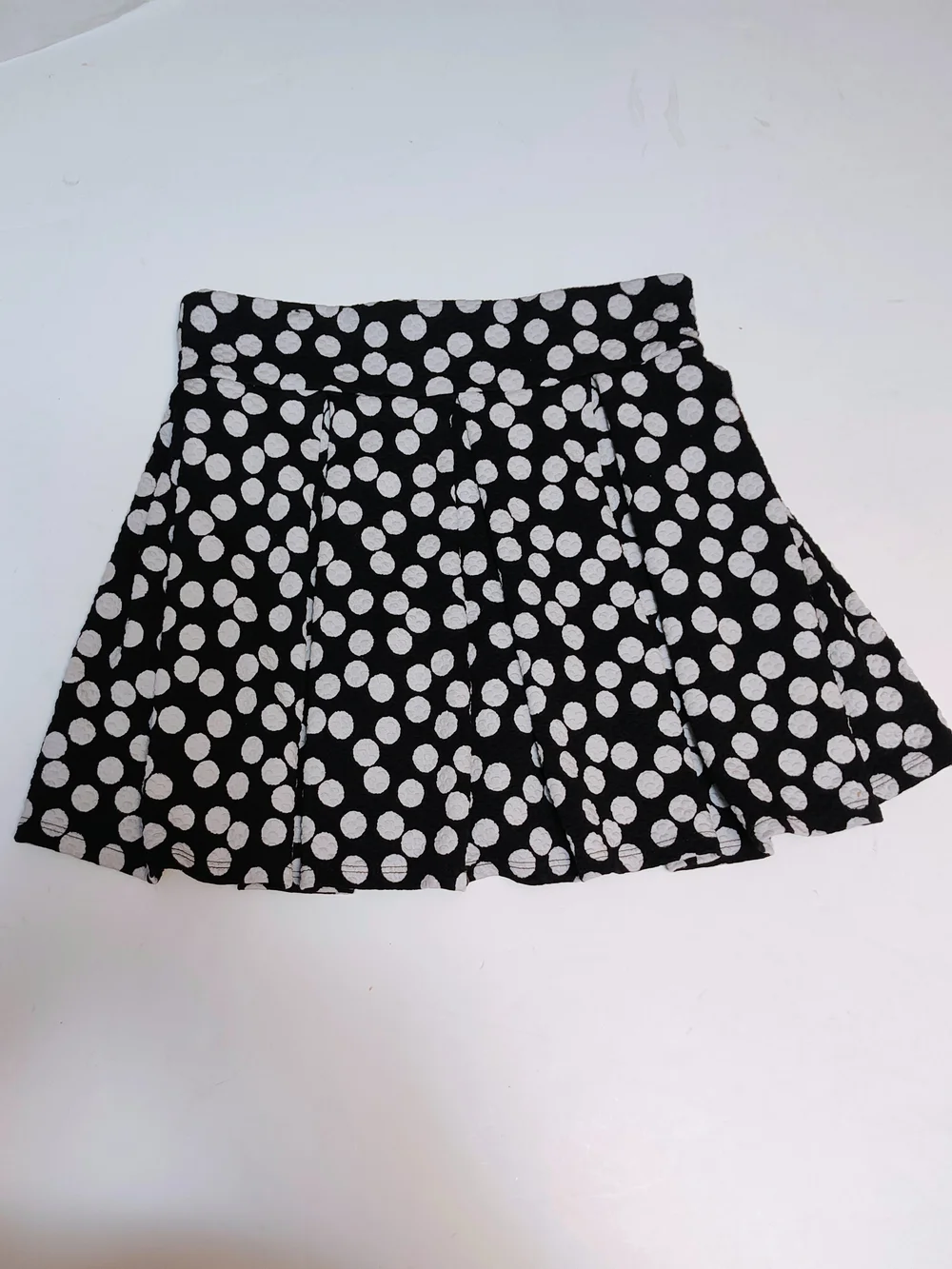 Justice Black and White Polka Dot Skater Skirt